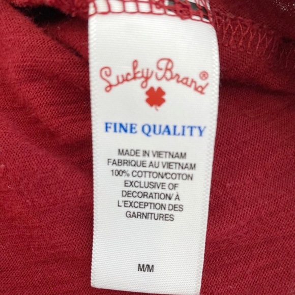 Lucky Brand Red Floral Embroidered Long Sleeve Top, Size Medium - Picture 10 of 11